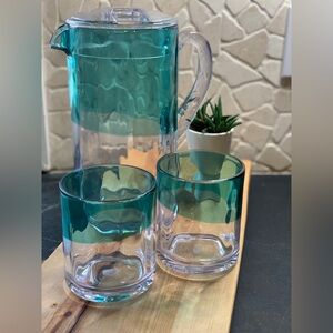 7 PIECE ACRYLIC SET | NIB | 1 Pitcher 6 Glasses